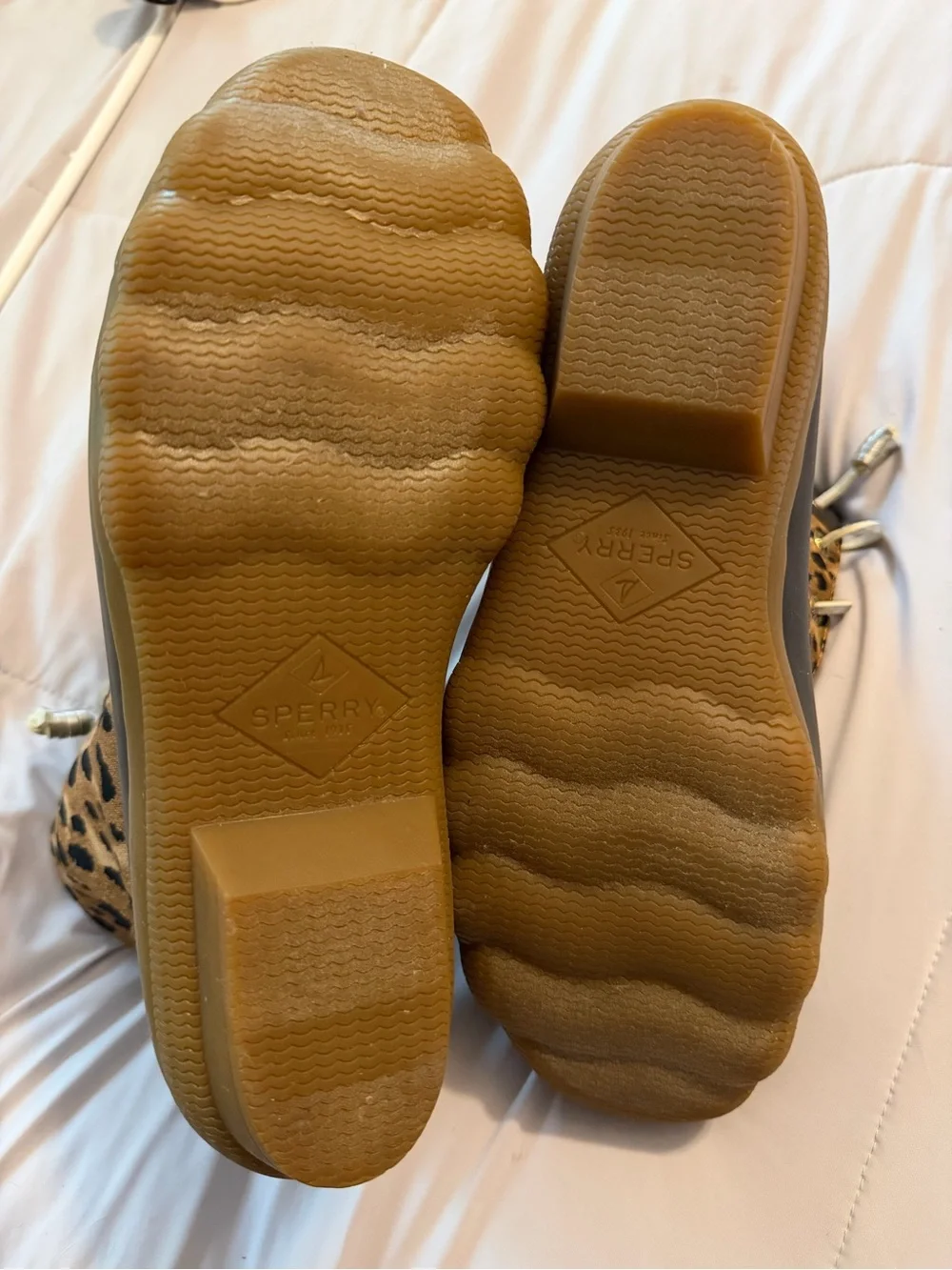 Sperry Leopard-Print Winter Duck Boots in Brown and Black